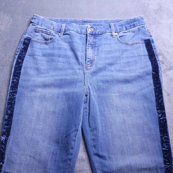 Chicos So Slimming Girlfriend Slim Leg Ankle 14T Jeans Velvet Stripe Stretch - Picture 5 of 8